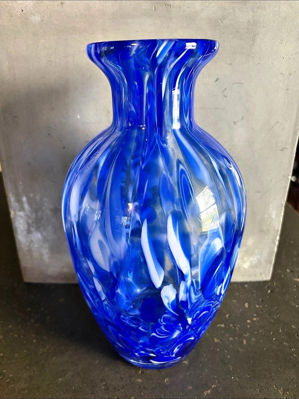 Blue & White Glass Vase